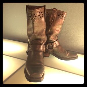 FRYE Bronze Harness Boots 7.5